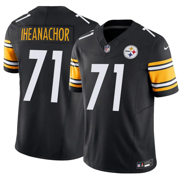 Men's Pittsburgh Steelers #71 Max Iheanachor Black 2026 Draft F.U.S.E. Vapor Limited Football Stitched Jersey