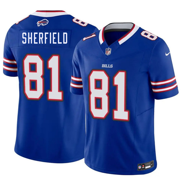 Men's Buffalo Bills #81 Trent Sherfield Blue 2026 Draft F.U.S.E. Vapor Untouchable Limited Football Stitched Jersey