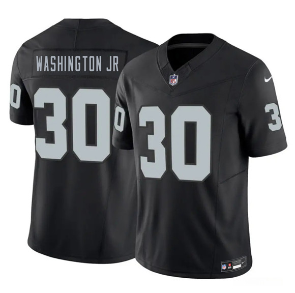 Men's Las Vegas Raiders #30 Mike Washington Jr. Black 2026 F.U.S.E. Vapor Untouchable Limited Football Stitched Jersey