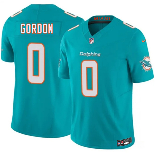 Men's Miami Dolphins #0 Ollie Gordon Aqua 2026 F.U.S.E. Vapor Limited Football Stitched Jersey