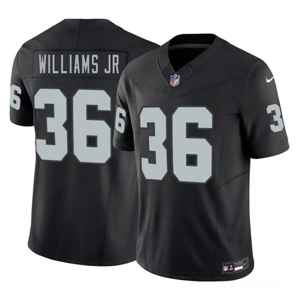 Men's Las Vegas Raiders #36 E.J. Williams Jr Black 2026 Draft F.U.S.E. Vapor Untouchable Limited Football Stitched Jersey