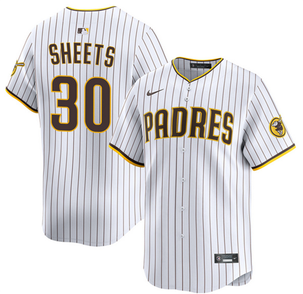 Men's San Diego Padres #30 Gavin Sheets White 2026 Home Limited Stitched Baseball Jersey