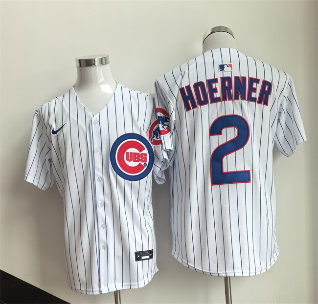 Men's Chicago Cubs #2 Alex Bregman White Cool Base Stitched Baseball Jersey