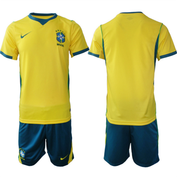 Men's Brazil national football team Blank Yellow 2026 Soccer Jersey Suit