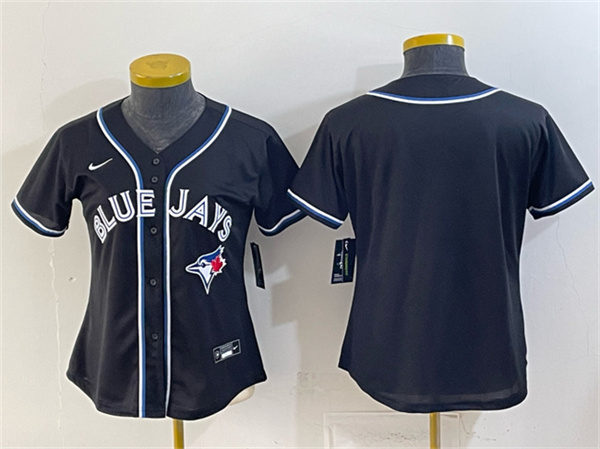 Women's Toronto Blue Jays Blank 2026 Fashion Replica Black Out Stitched Baseball Jersey(Run Small)