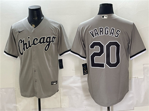 Men's Chicago White Sox #20 Miguel Vargas Gray Stitched Baseball Jersey